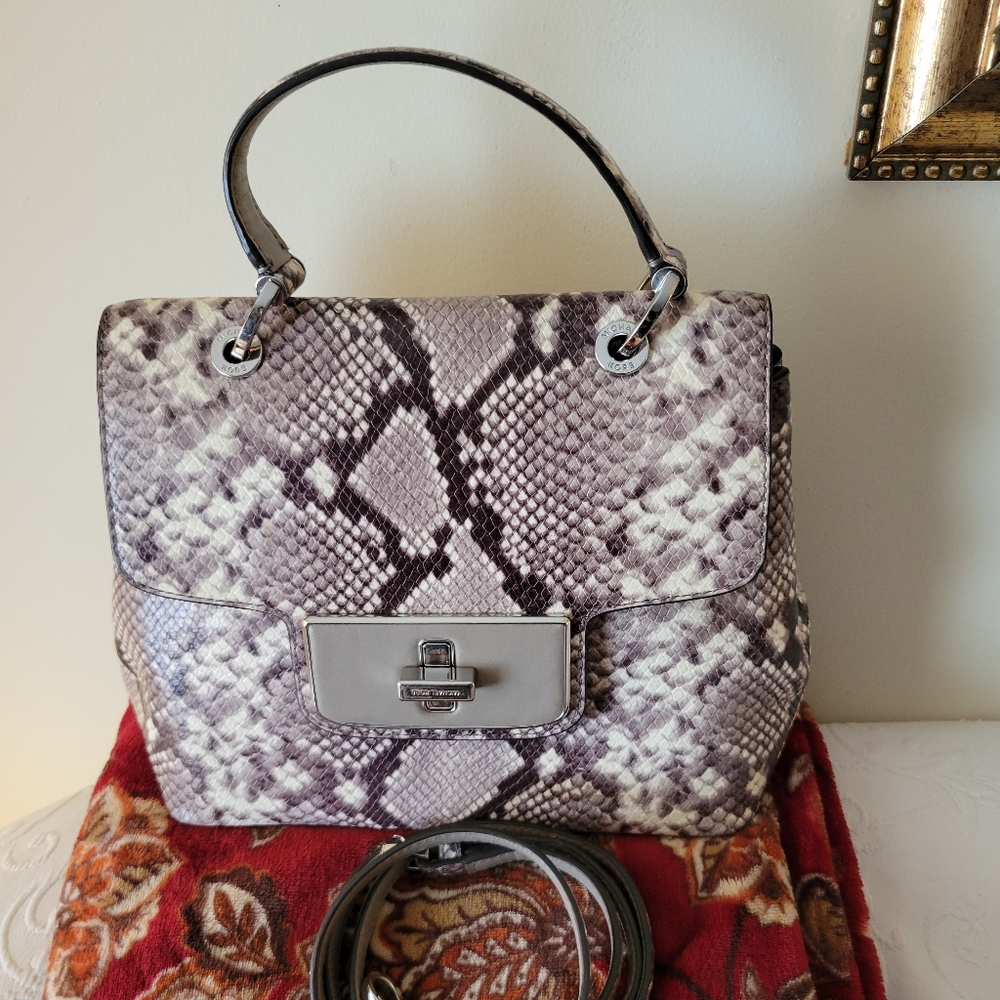 Michael Michael Kors Emery Embossed Pyton Bag. EUC.